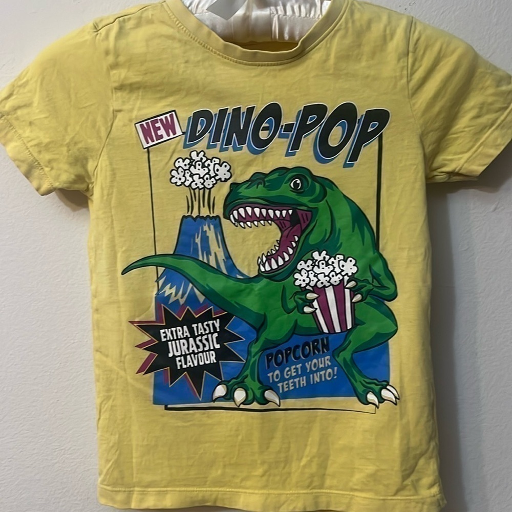 Nutmeg orange dinosaur t shirt size 5
100% cotton